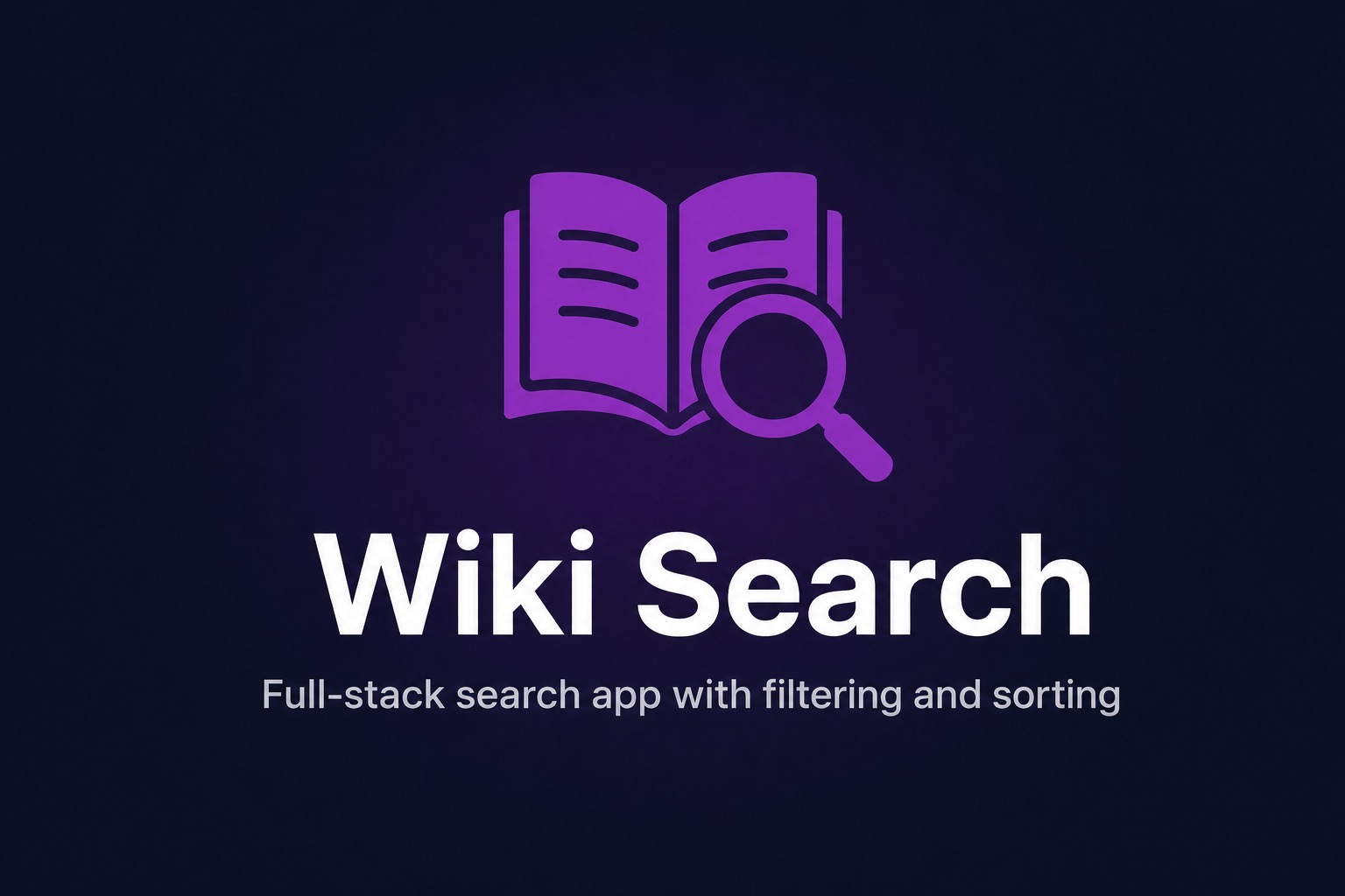 Wiki Search - full-stack search app with filtering and sorting